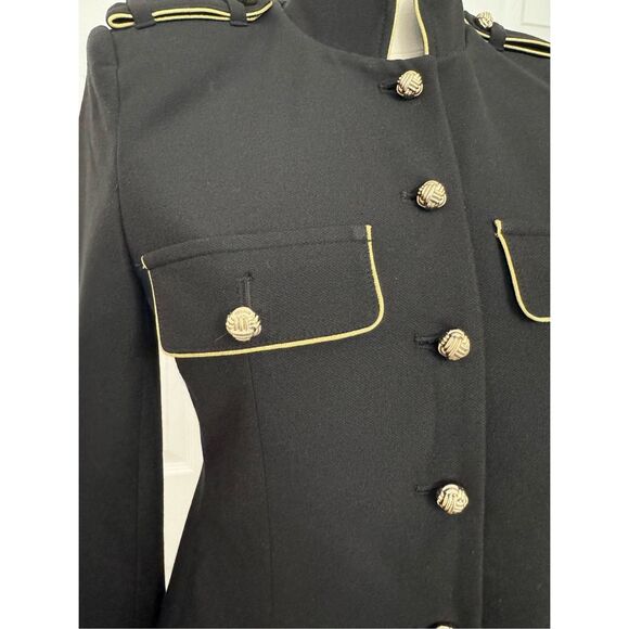 Express Womens Black Long Sleeve Button Front Military Style Jacket Size XS - Picture 2 of 7